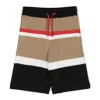 Burberry Kids Beige & Black Striped Shorts In Beige
