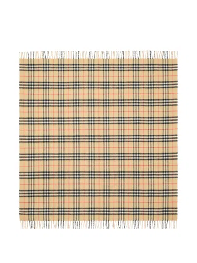 Burberry Kids Kids 90 X 90 Cm Square Scarf With Tonal Fringing In Brown
