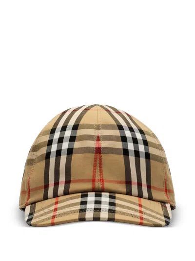 Burberry Kids Kids' Velcro-tab Closure Cotton Hat In Beige