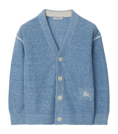 Burberry Kids' Ekd Knitted Cardigan In Blue