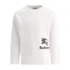 Burberry Kids Logo Embroidered Cotton Sweatshirt In White