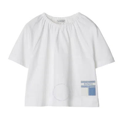 Burberry Kids Lucy Cotton T-shirt In White