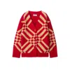 Shop Burberry Kids Maddy Check Wool Cashmere Cardigan