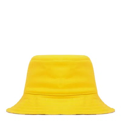 Burberry Kids Marigold Cotton Hats In Yellow