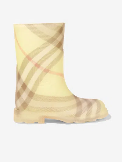 Burberry Kids Marsh High Boots In Yellow