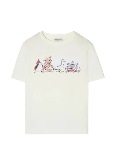 Burberry Kids Mini Thomas Adventure Tee In Bianco