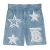 Burberry Blue Denim Bermuda Shorts Boy In Blue