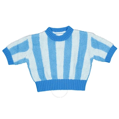 Burberry Kids  Nelly Stripe Silk Sweater In Bright Blue