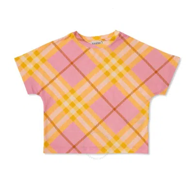 Burberry Kids Nova Check Crewneck Cotton T-shirt In Multi