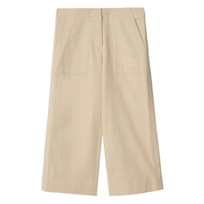 Burberry Kids Orla Ekd Embroidered Pants In Brown