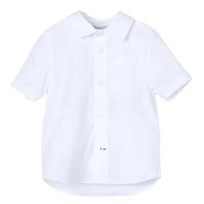 Burberry Kids  Owen Ekd Cotton Shirt In White
