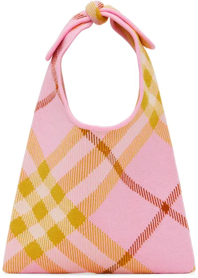 Burberry Kids Pink Check Tie Bag In Carnation Pnk Ip Chk