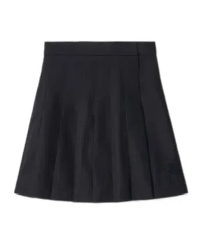Burberry Kids Pleated A-line Skirt In Black