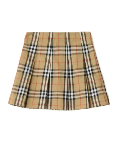 Burberry Kids Pleated Skirt In Nude