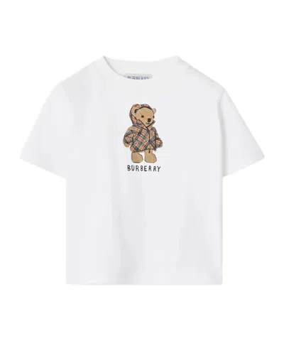 Burberry Kids Puffer Bear T-shirt In White