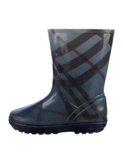 Pre-owned Burberry Babies' Kids Rain Boots In Blue