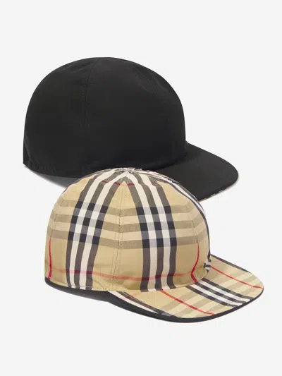 Burberry Kids Reversible Cap In Black