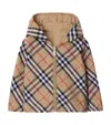 Burberry Reversible Check Cotton Blend Jacket In Neutrals