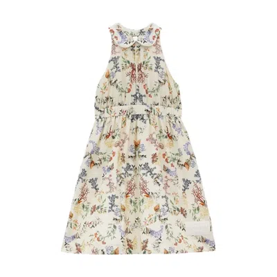 Burberry Kids Rhoda Coral Print Cotton Dress In Multi