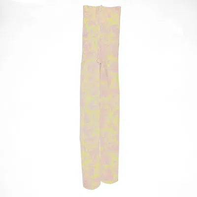 Burberry Kids Rose Print Stretch Tights In Multi