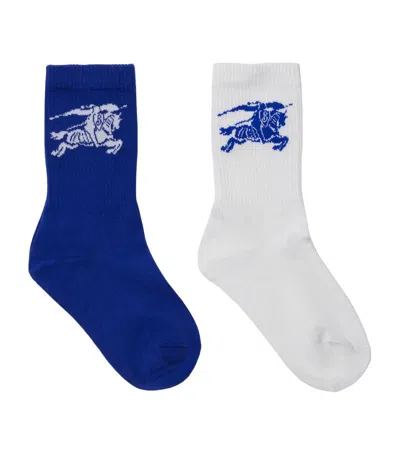 Burberry Kids Set Of 2 Ekd Socks In White