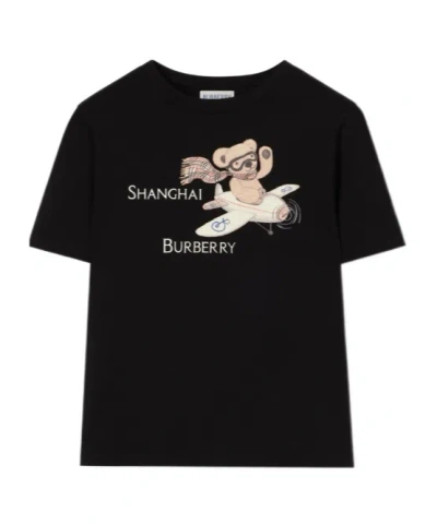 Burberry Kids Mini Adventure Graphic Tee For Boys In Black