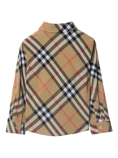 Burberry Kids Shirts Grey In Beige