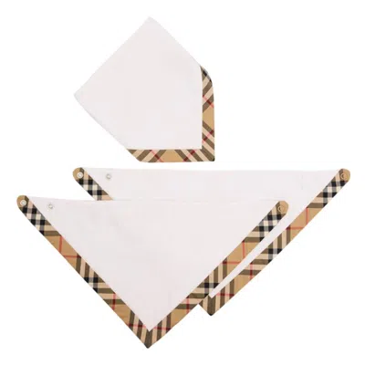 Burberry Kids Snap Bib Three-piece Set In White