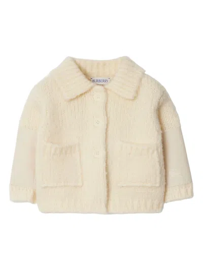 Burberry Babies' Chunky-knit Cardigan In White