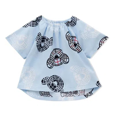 Burberry Kids Thomas Bear Print Blouse In Blue