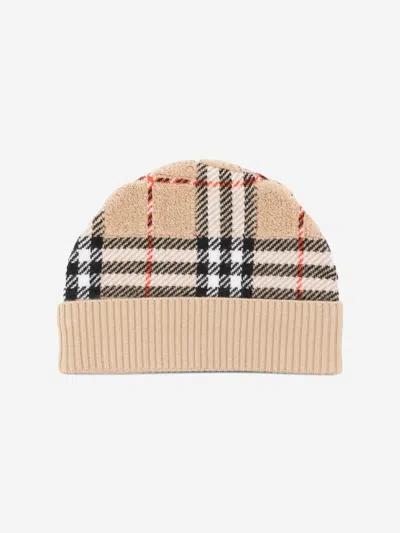 Burberry Kids Towelling Check Beanie In Multi