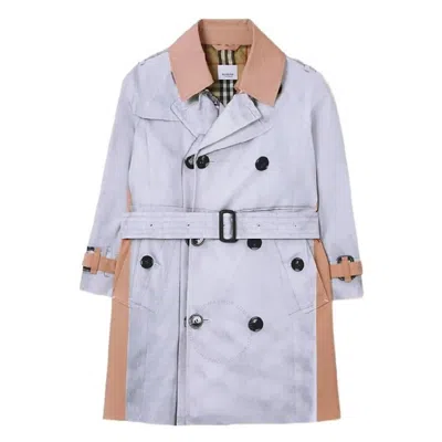 Burberry Kids Two-tone Finn Trench Coat In Nude