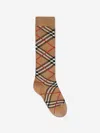 Burberry Beige Vintage Check Knee High Socks In Beige