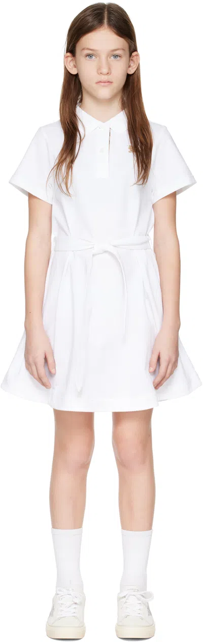 Burberry Kids White Cotton Polo Shirt Dress