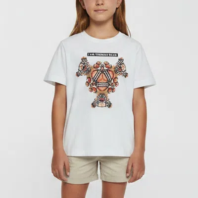 Pre-owned Burberry Kids White Thomas Bear Graphic Jersey T-shirt 6 Yrs