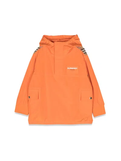 Burberry Kids Wilder Vintage-check Hooded Jacket In Orange