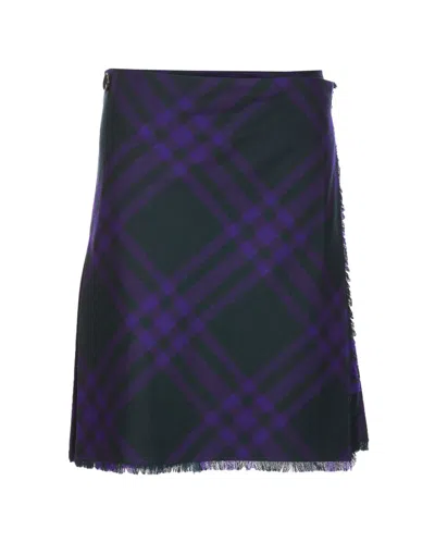 Burberry Kilt Skirt Look1 In Violet