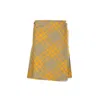 Burberry Fringed Pleated Checked Woven Mini Wrap Skirt In Yellow