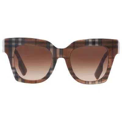 Burberry Kitty Brown Gradient Cat Eye Ladies Sunglasses Be4364 396713 49 In Brown/red