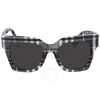 Burberry Kitty Dark Grey Square Ladies Sunglasses Be4364 399487 49 In Grey/red