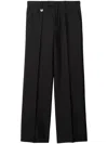Burberry Suit Pants In Navy Blue Wool. Straight-leg Cut. Zippered Closure And Belt Clip. In Black