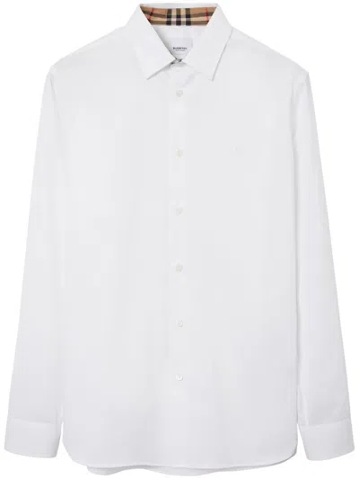 BURBERRY WHITE POINT-COLLAR COTTON SHIRT