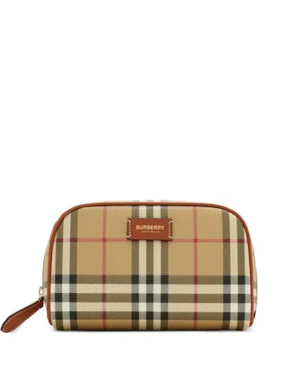 Burberry Kleine Check Clutch In Brown