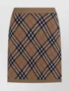Burberry Embroidered Wool Blend Mini Skirt In Brown