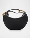 Burberry Small Curved Shoulder Bag With Adjustable Strap In Black