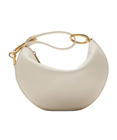 Burberry Knight Calf Leather Shoulder Bag In White