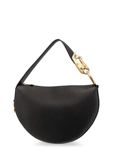 Burberry Knight Arc Leather Shoulder Bag In Black