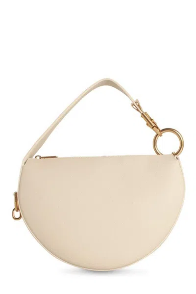 Burberry Knight Cream Leather Bag In Beige