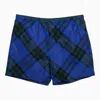 BURBERRY MEN'S BLUE KNIGHT CHECK SWIM SHORTS FOR SS24 BY BURBERRY
