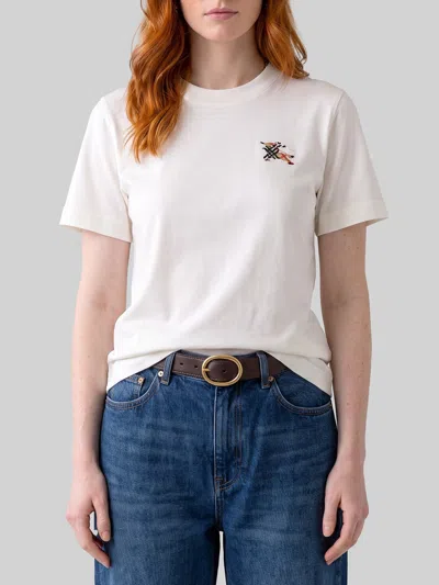 Burberry Knight Check Cotton T-shirt In Neutral